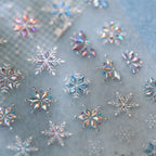 Winter Snowflake Nail Stickers Holographic Christmas Bow Reindeer Decals 1504