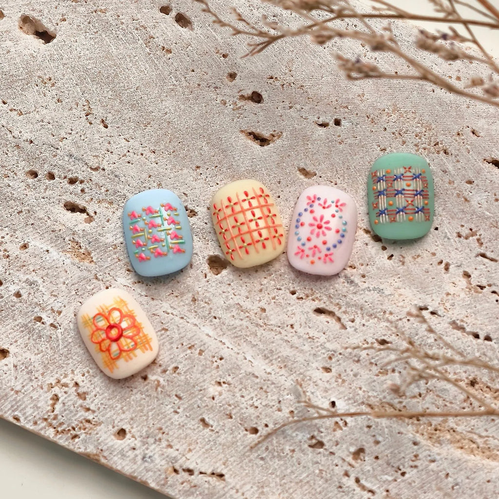 Woven Geometric Nail Stickers | Winter Sweater Textured DIY Decals TS4151