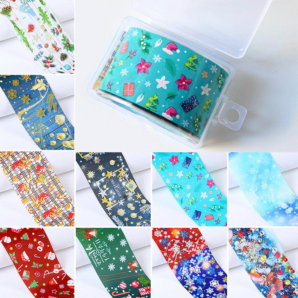 10rolls 50cm Clear Nail Art Transfer Foils Broken Glass Nail Transfer Paper