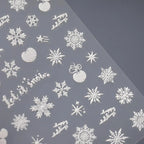 Xmas Nail Art Stickers Adhesive Sliders Winter Snowflake Embossed Sticker Decals TS3240