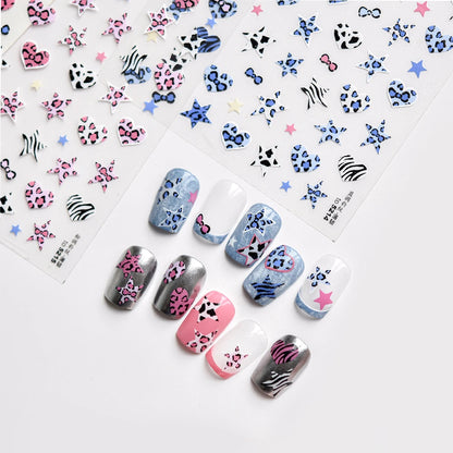 Y2K Leopard Print 5D Nail Stickers | McBling Animal Print Nail Art