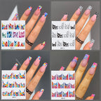 Y2K Abstract Nail Art Stickers | Swirls, Flames & Groovy Designs Water Decal Sheet NM001-012