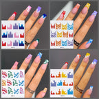Y2K Abstract Nail Art Stickers | Swirls, Flames & Groovy Designs Water Decal Sheet NM001-012
