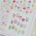 Y2K Apple & Cherry Nail Stickers – Cute Summer Fruits Nails