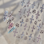 Y2K Bling Leopard Print & Cross Nail Stickers 6031