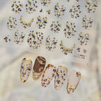 Y2K Bling Leopard Print & Cross Nail Stickers 6031
