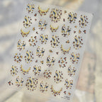 Y2K Bling Leopard Print & Cross Nail Stickers 6031