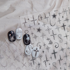 Y2K Cyber Grunge Nail Stickers - Black & White Halftone Cross Decals