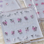 Y2K Metal Charm Rhinestone Nail Stickers – Pre-Arranged Self-Adhesive Nail Gems MD038