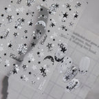 Y2K Metallic Chrome Heart & Star Nail Stickers 5918