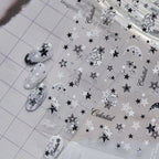 Y2K Metallic Chrome Heart & Star Nail Stickers 5918
