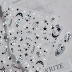 Y2K Metallic Chrome Heart & Star Nail Stickers 5918