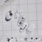 Y2K Metallic Chrome Heart & Star Nail Stickers 5918