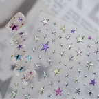 Y2K Star Nail Art Stickers - Metallic & Neon Starburst Decals 6065