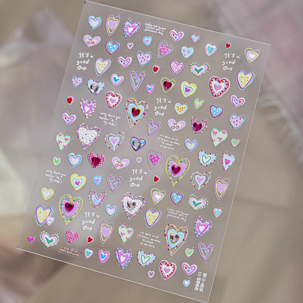 Y2K Star Nail Art Stickers - Metallic & Neon Starburst Decals 6065
