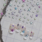 Y2K Star Nail Art Stickers - Metallic & Neon Starburst Decals 6065