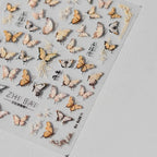 Yellow Butterfly Nail Art Stickers Adhesive Embossed Butterfly Wings Sticker Decals to3575