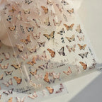 Yellow Butterfly Nail Art Stickers Adhesive Embossed Butterfly Wings Sticker Decals to3575