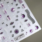 Zodiac Nail Art Stickers Adhesive Slider Eyes Moon Sticker Decals 