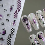 Zodiac Nail Art Stickers Adhesive Slider Eyes Moon Sticker Decals 
