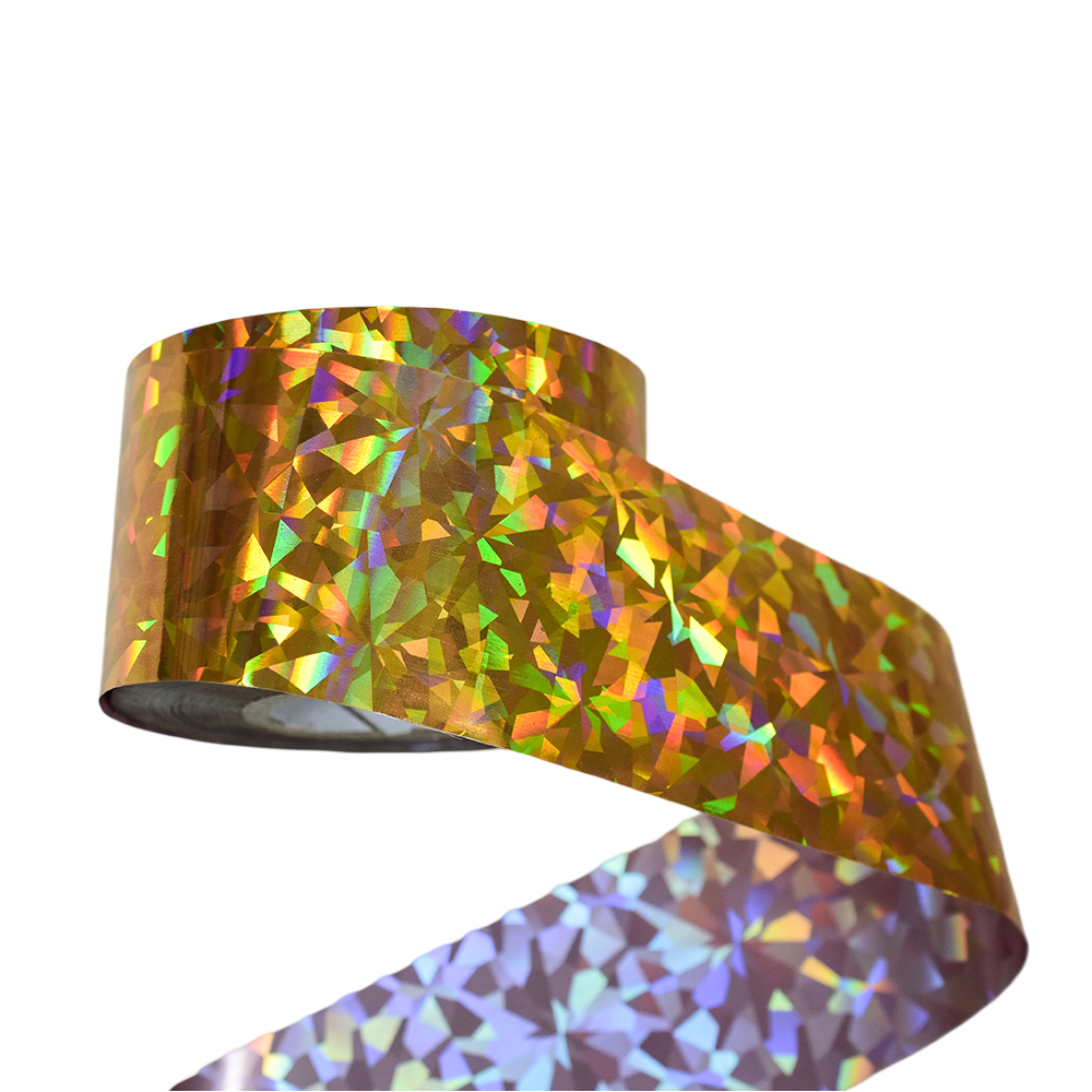 120m Crystal Holographic Silver Gold Shattered Glass Nail Art Foil 807