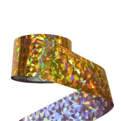120m Crystal Holographic Silver Gold Shattered Glass Nail Art Foil 807