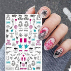 Korean Style Nail Slider Decals Gothic Letter Transfer Water Decals Snake Inscriptions Water Decal Nail Art Tattoos - Nail MAD
