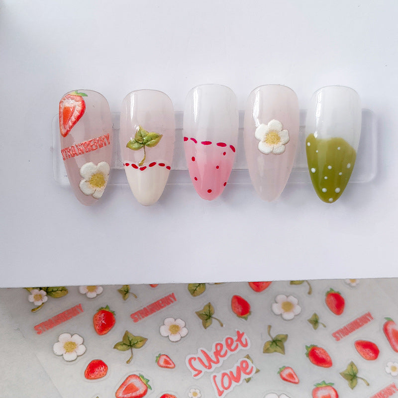 Tensor Nail Art Stickers Strawberry Sticker Decals - Nail MAD