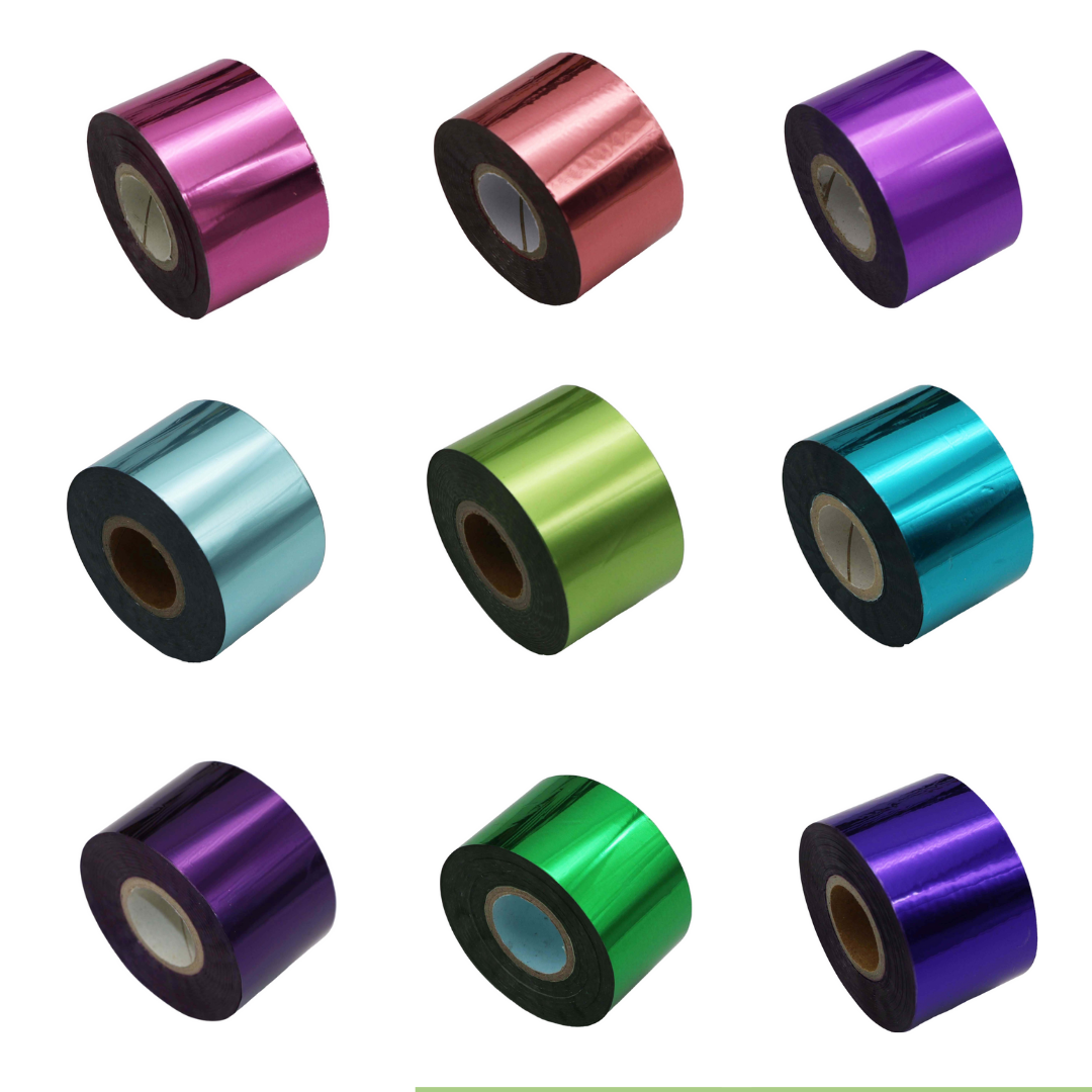Blue Metallic Nail Foil Roll – 120m Chrome Transfer Foil for Nails