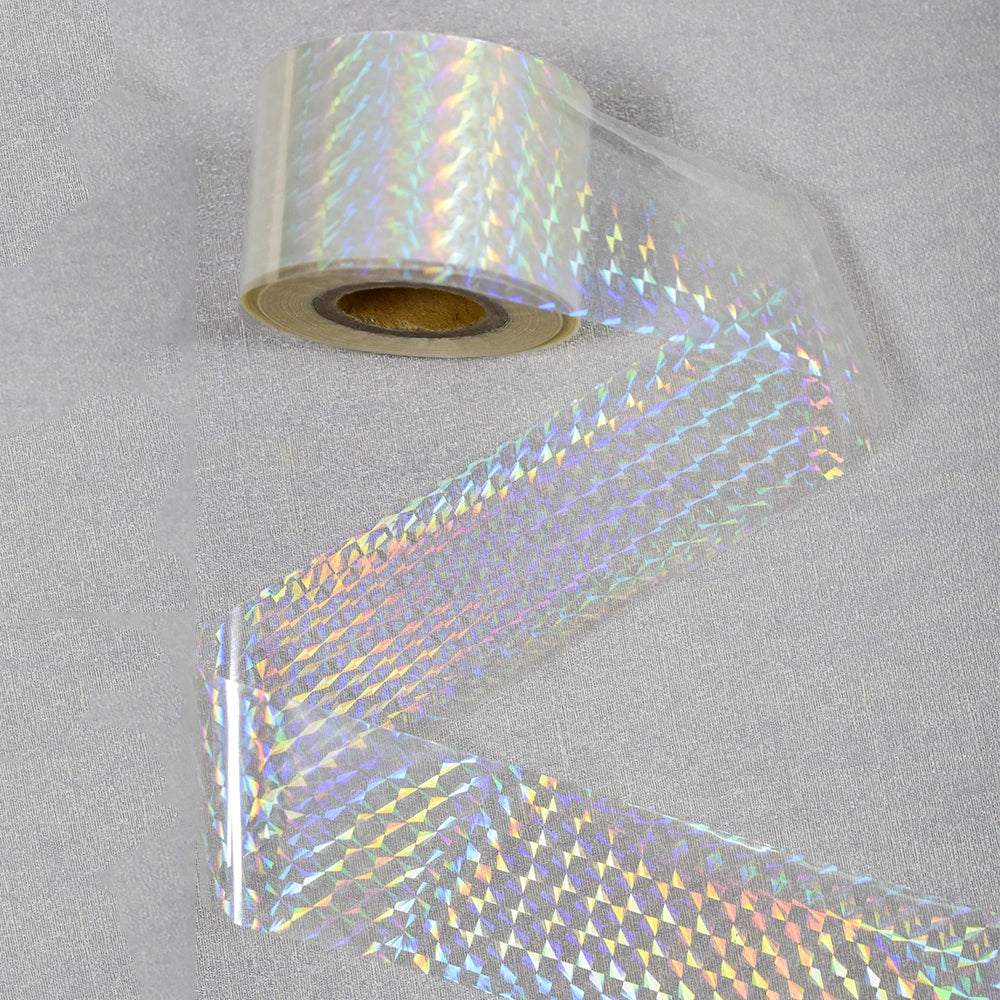 120m Holographic Geometric Diamond Pattern Nail Transfer Foil 804
