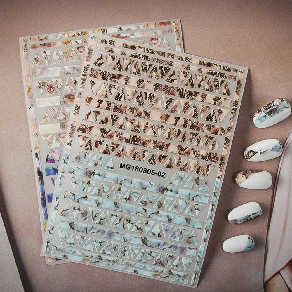 Snakeskin 3D Nail Art Stickers Marble Leopard Nail Sticker Decals