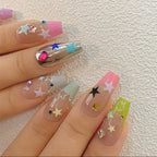 Pastel Star Nail Art Stickers Adhesive Gradient Stars Sticker Decals