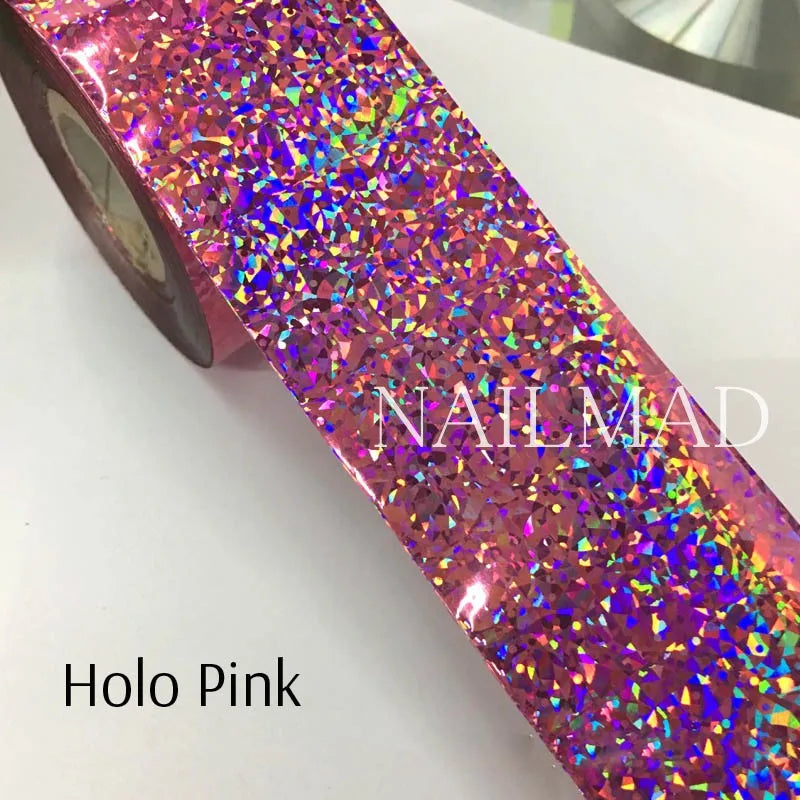 120m Holographic Shattered Glass Nail Foil Laser Nail Art Transfer Sticker 818