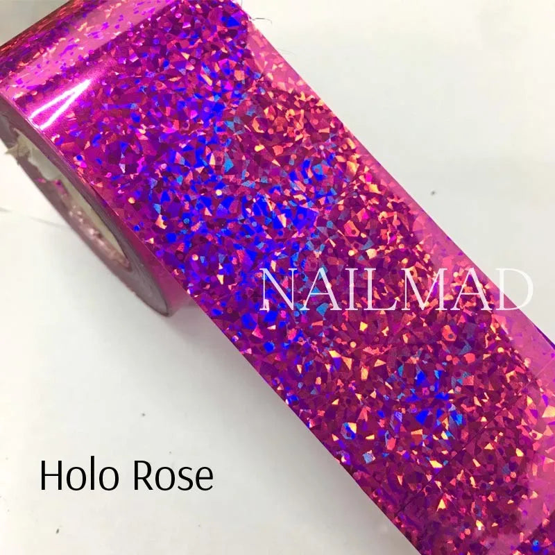120m Holographic Shattered Glass Nail Foil Laser Nail Art Transfer Sticker 818