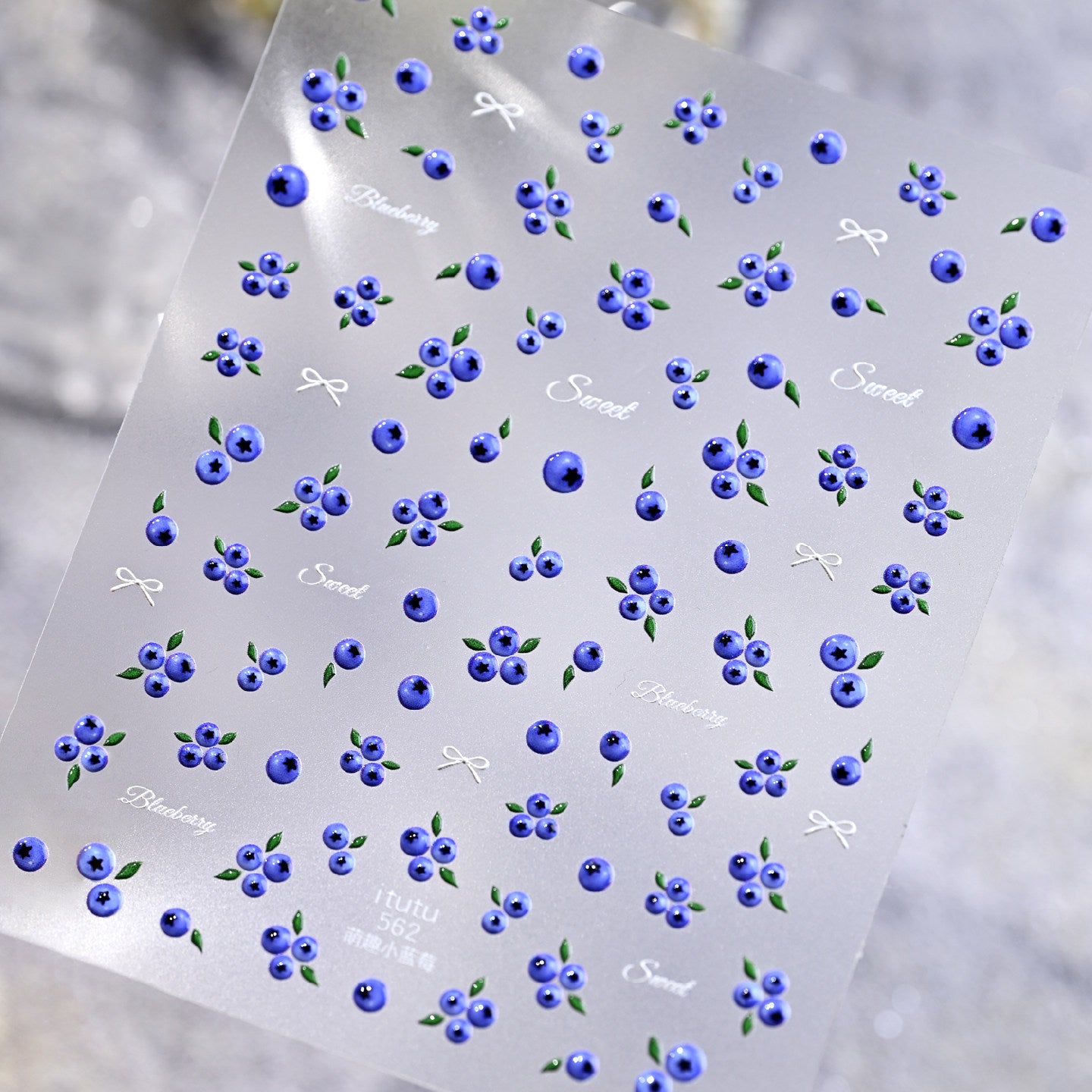 3D Fruit & Drink Nail Stickers | Summer Blueberry & Cocktail Jelly Decals