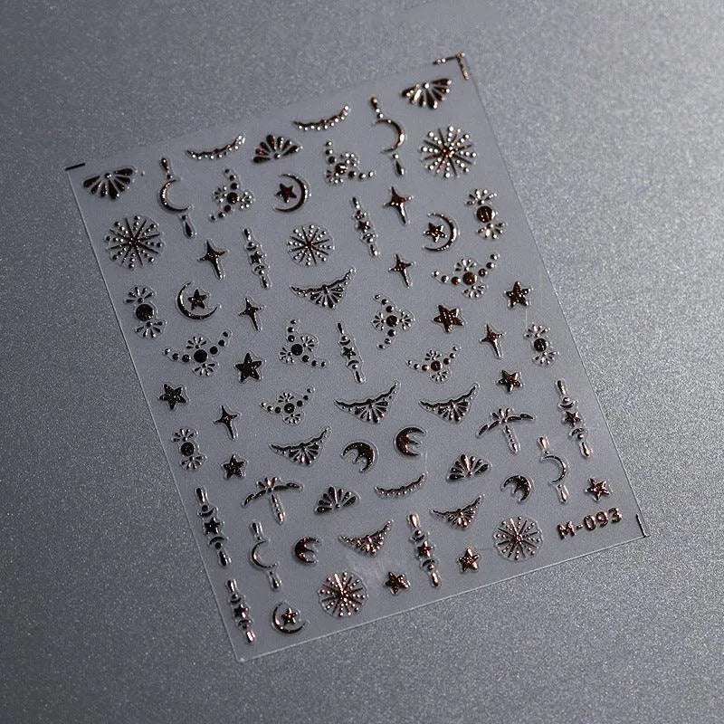 Nail Art Stickers Adhesive Slider Metal Colors Series Sticker Decals M093 rose gold