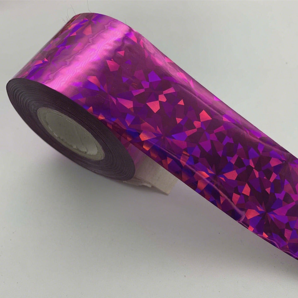 120m Crystal Holographic Silver Gold Shattered Glass Nail Art Foil 807