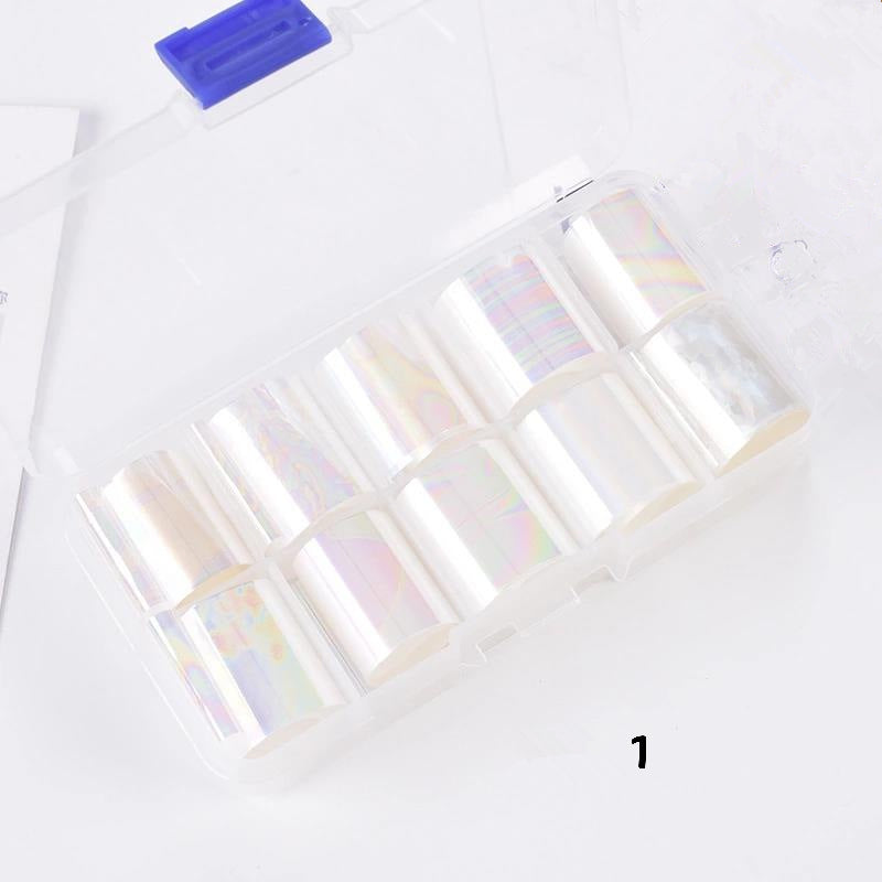 Lace, Holographic & Shell Designs Nail Transfer Foil Collection