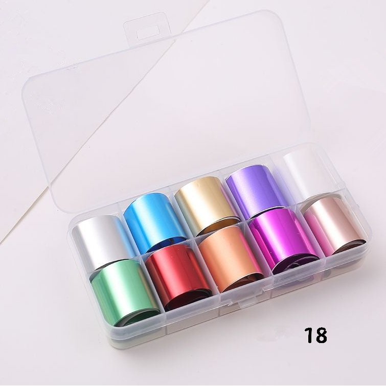 Lace, Holographic & Shell Designs Nail Transfer Foil Collection