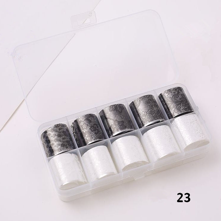 Lace, Holographic & Shell Designs Nail Transfer Foil Collection
