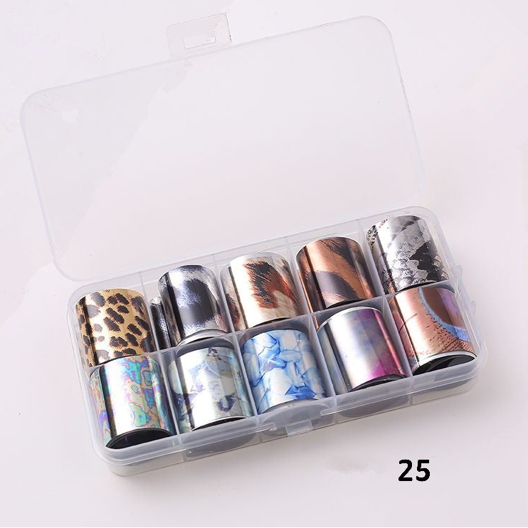 Lace, Holographic & Shell Designs Nail Transfer Foil Collection