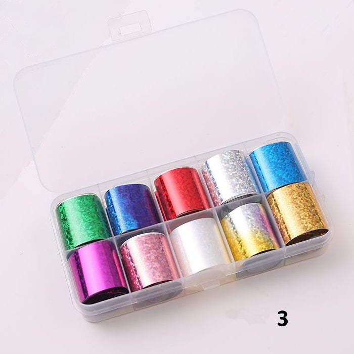 Lace, Holographic & Shell Designs Nail Transfer Foil Collection