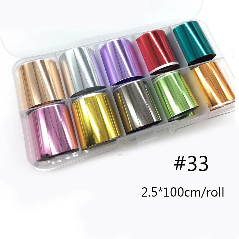 Lace, Holographic & Shell Designs Nail Transfer Foil Collection