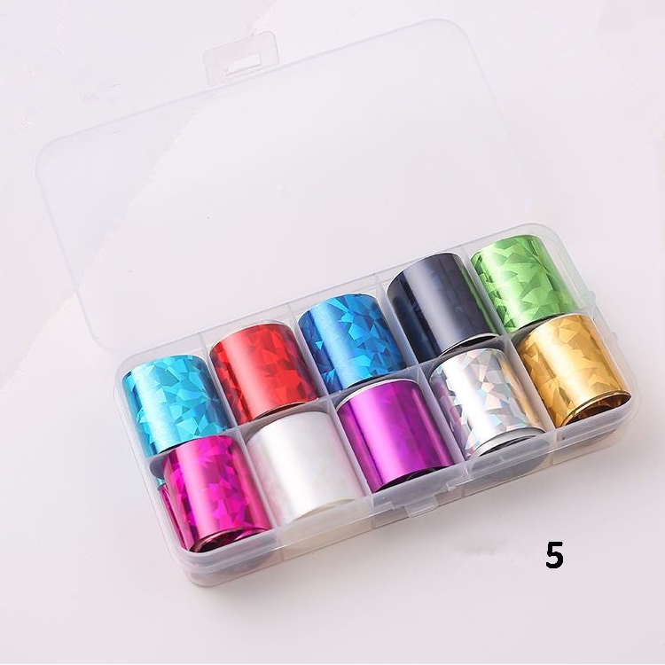 Lace, Holographic & Shell Designs Nail Transfer Foil Collection