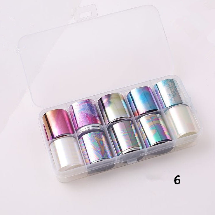 Lace, Holographic & Shell Designs Nail Transfer Foil Collection