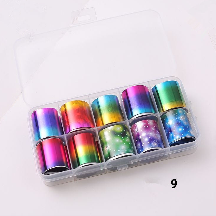 Lace, Holographic & Shell Designs Nail Transfer Foil Collection