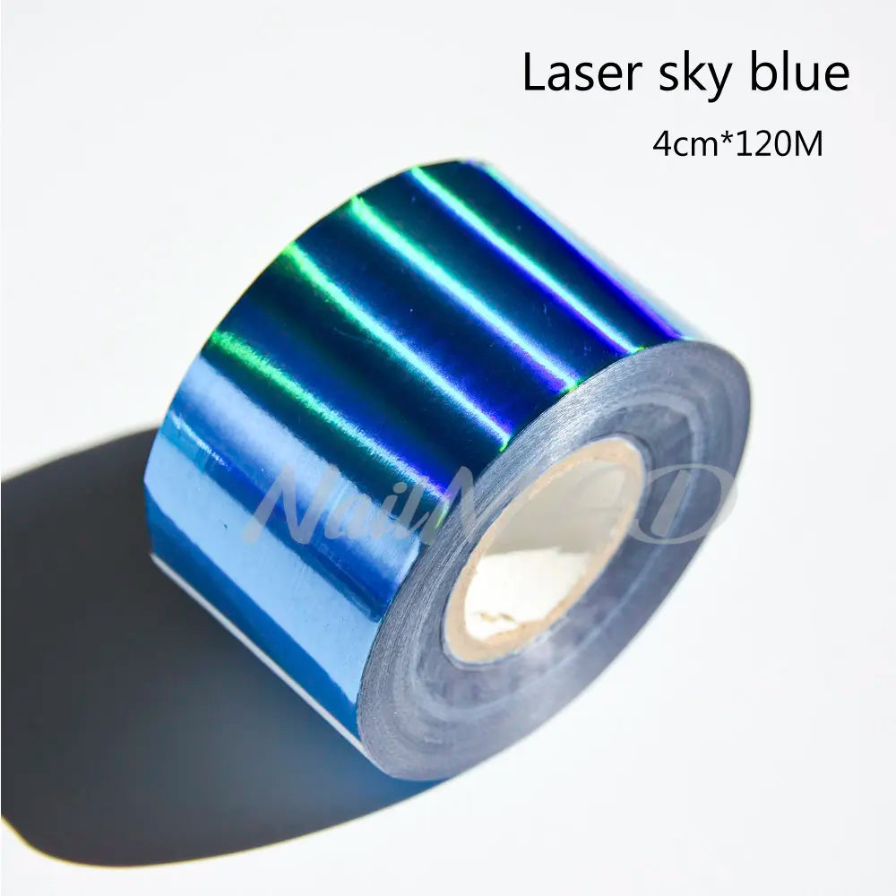 120m Holographic Aurora Nail Foil - Iridescent Chrome Mirror Effect Transfer Paper