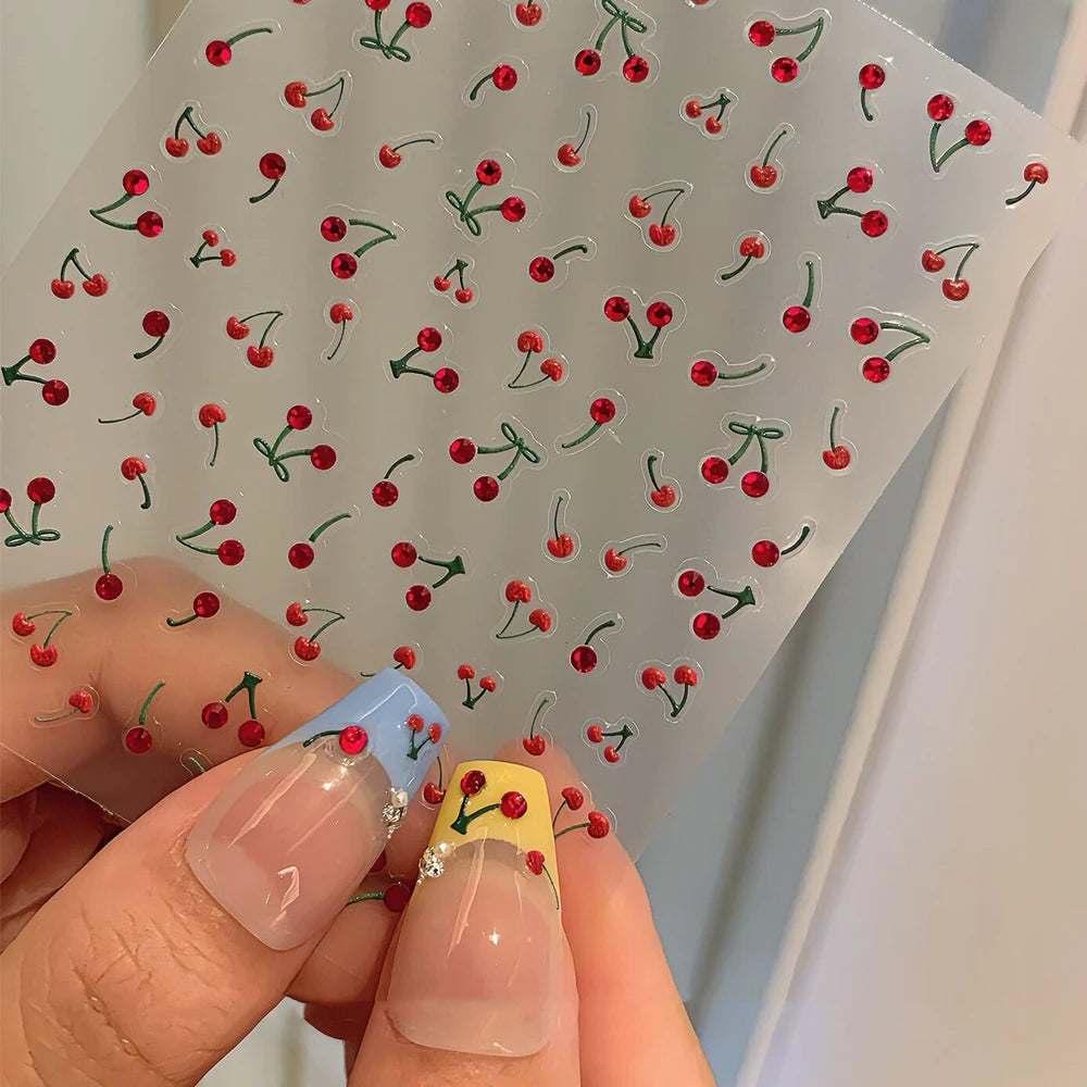Juicy Cherry Nail Art Stickers Adhesive Stunning Sticker Decals TA211