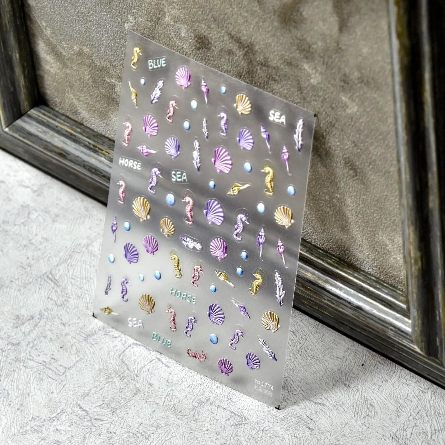 Summer Beach Nail Art Stickers 5D Shell Seahorse Embossed Sticker Decals to1774