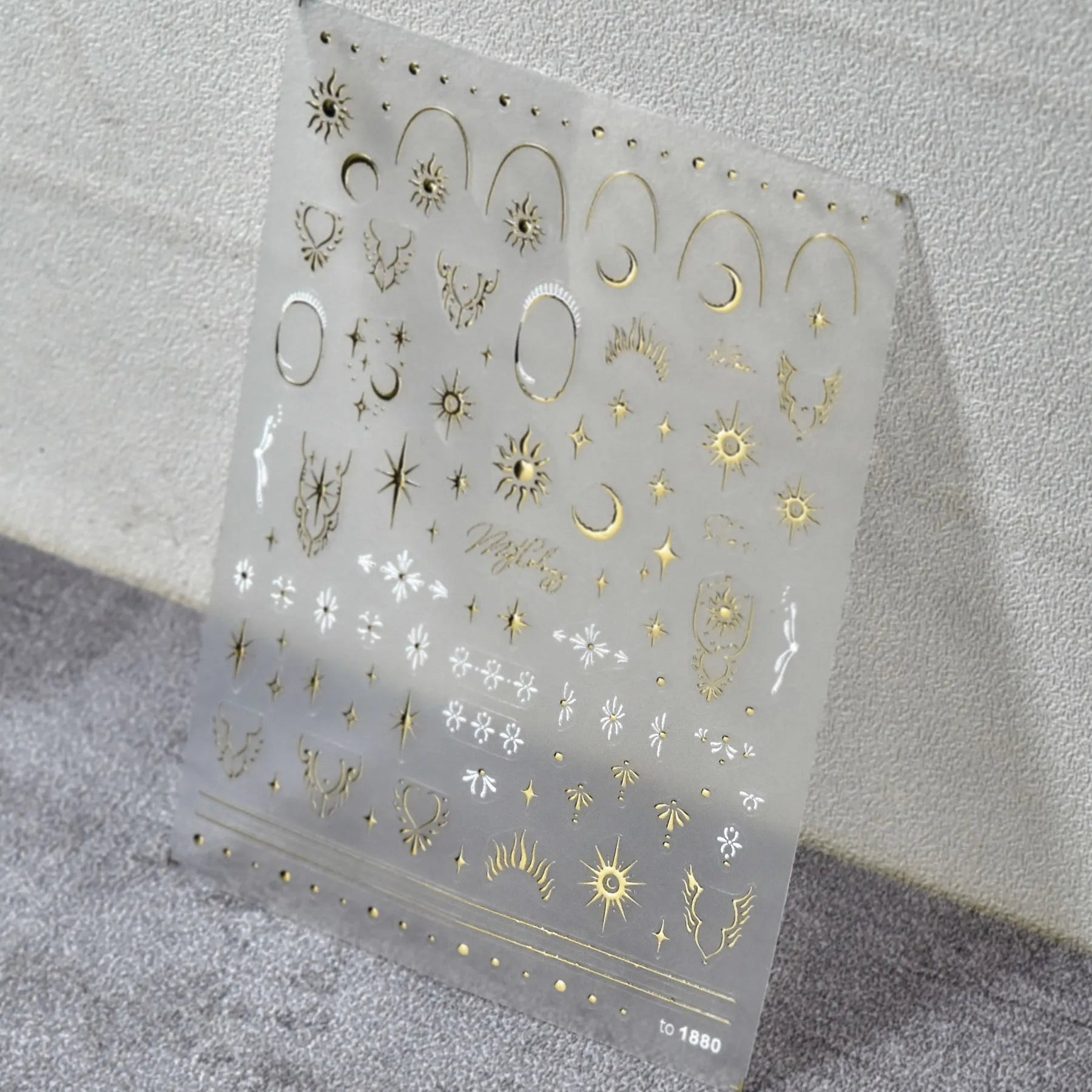 Celestial Nail Stickers Gold Silver Sun Moon Star Boho Decals 1880